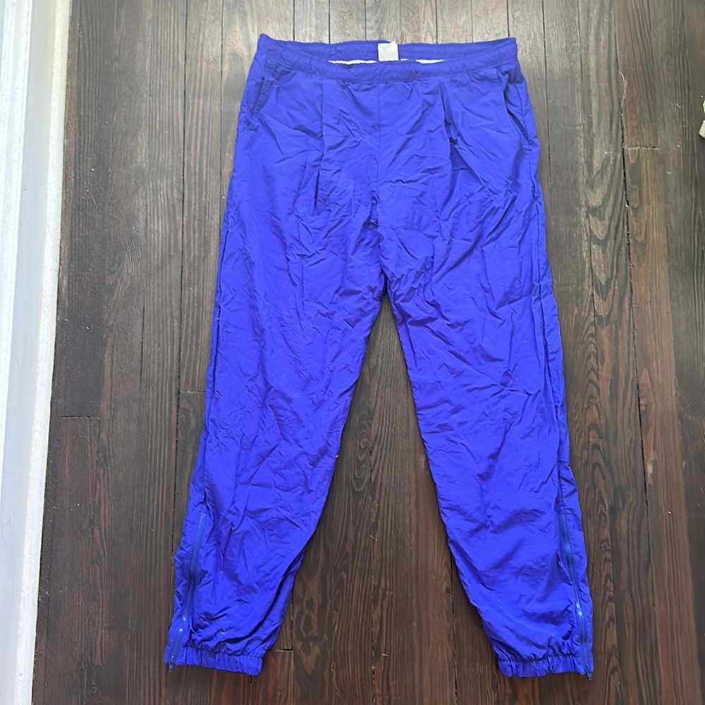 Men’s Vintage Nike Swishy Track Pants sz M. Blue